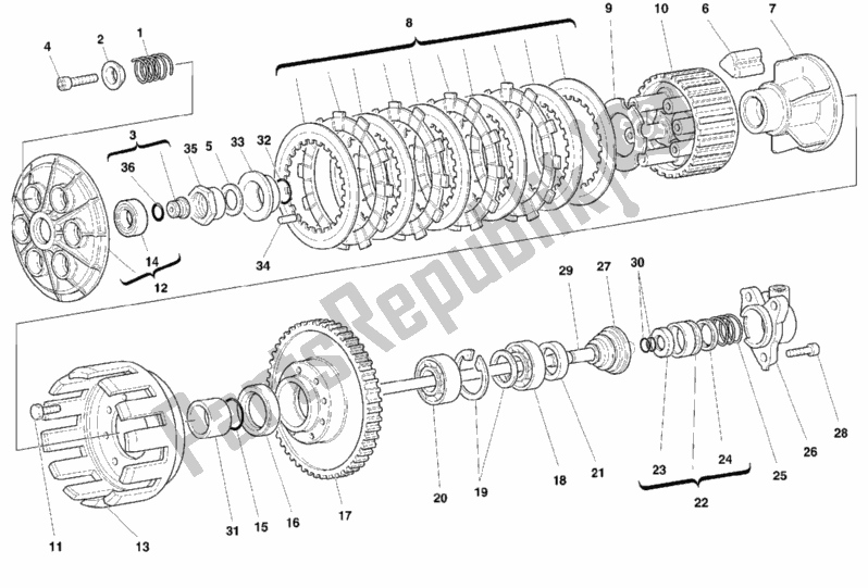 Alle onderdelen voor de Koppeling van de Ducati Supersport 900 SS 1999